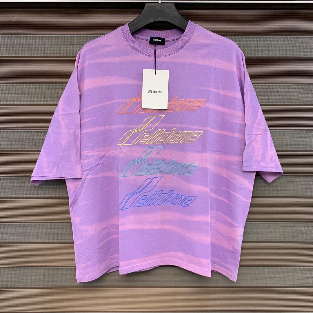 We11 Done Logo-print T-shirt In Purple