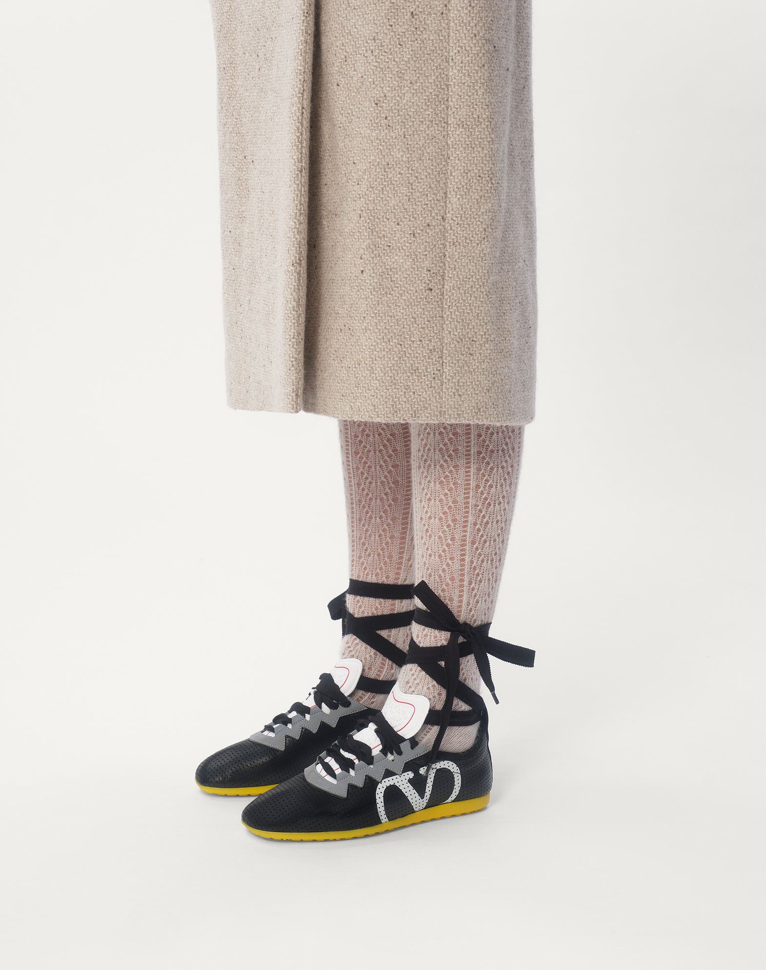 Valentino Chromathon Perforated Sneakers In Black