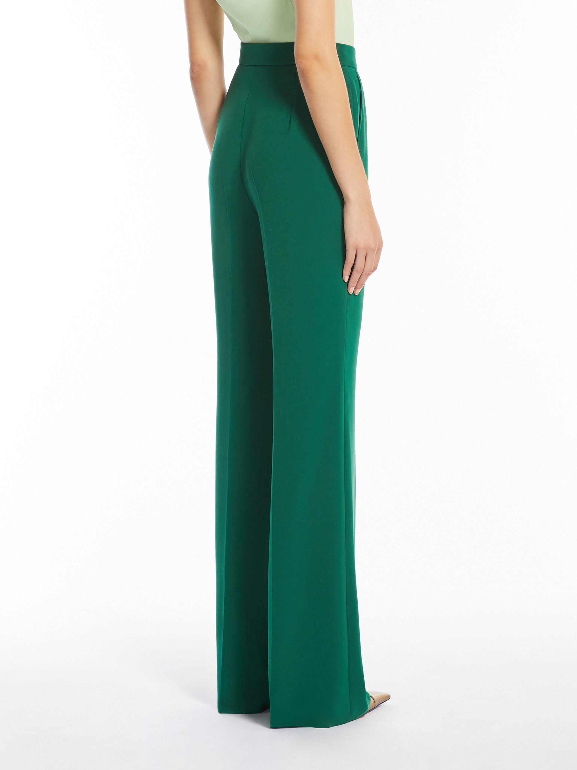 Max Mara Studio Cosmo Long Trouser Dark Green In Green