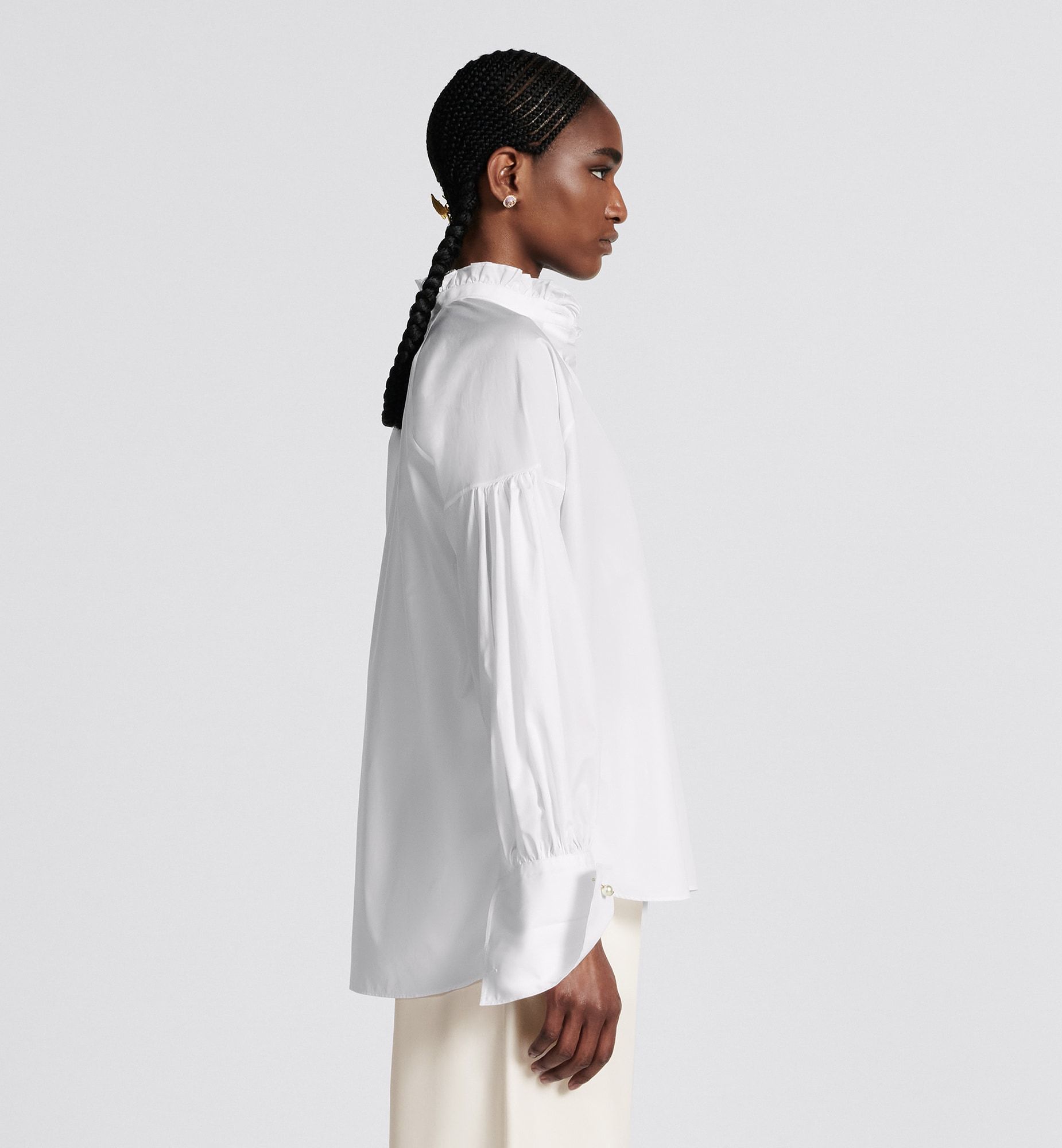 Dior Button Long-sleeved Shirt In White