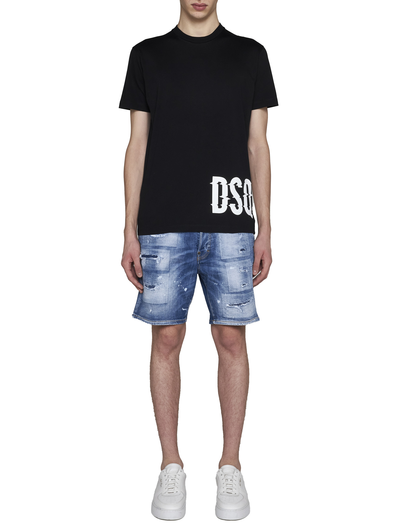DSQUARED2 DISTRESSED DENIM SHORTS