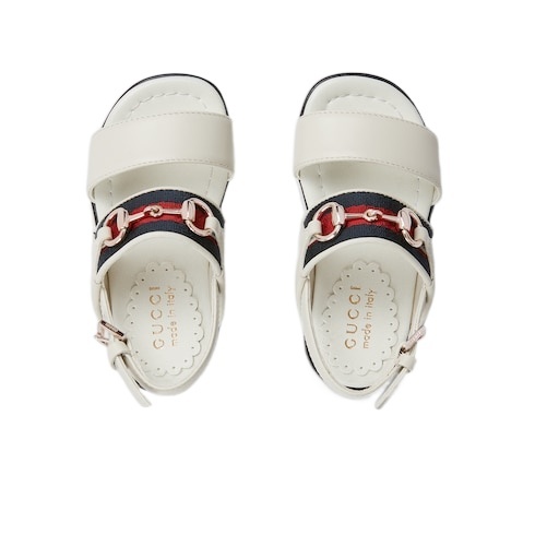 Gucci Toddler Sandal With Web In White