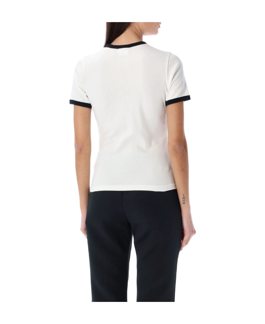 Courrèges Short-sleeved T-shirt With Contrasting Trim In White