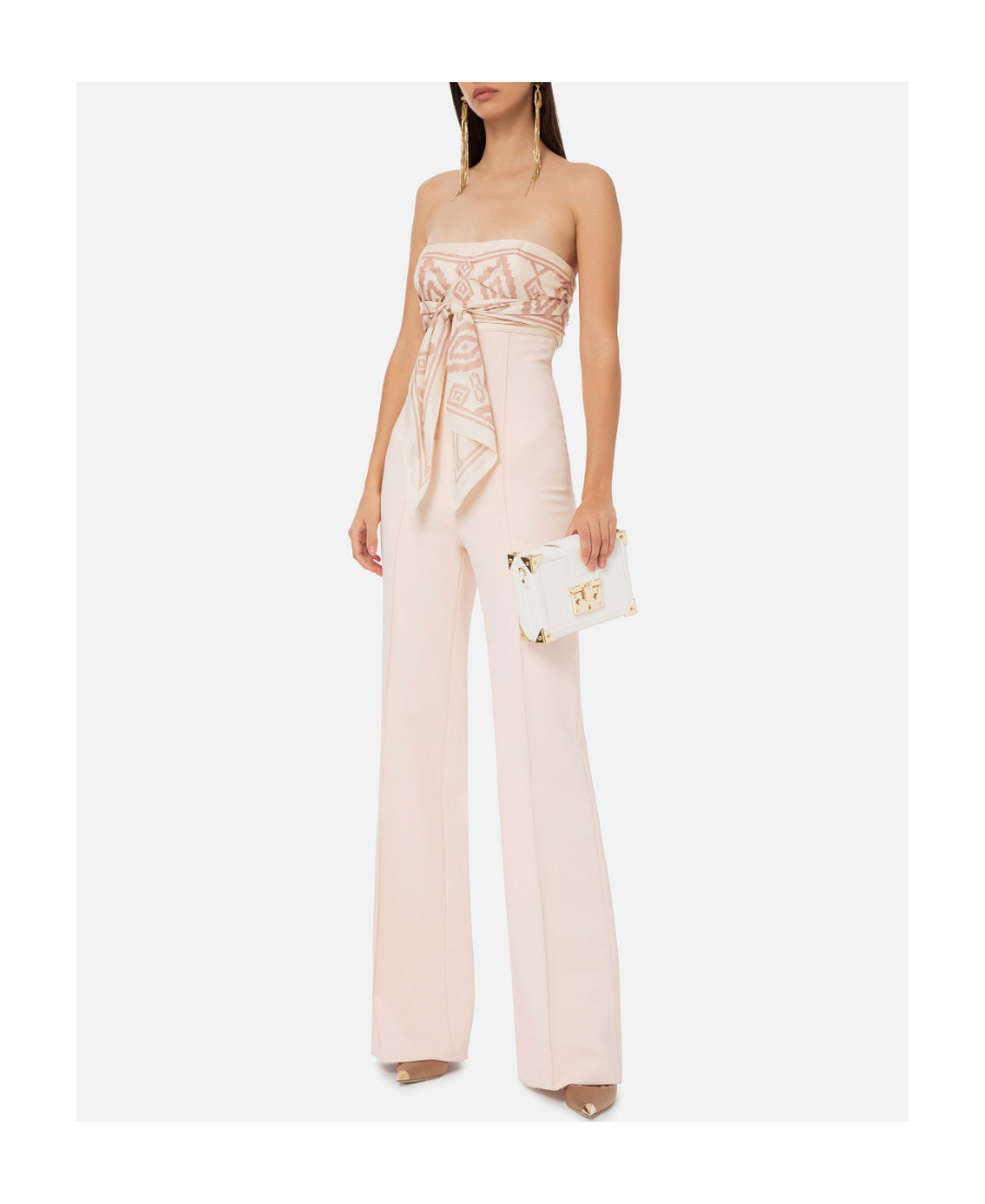 Elisabetta Franchi Logo Jumpsuit In Pink