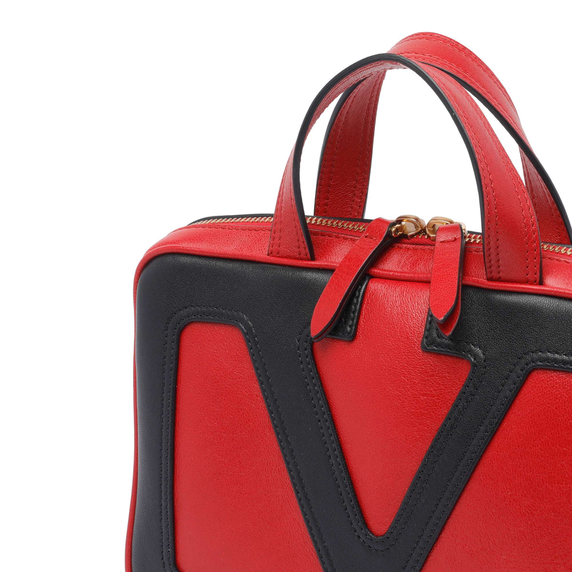 Valentino Shoulder Bag With Chain Strap And Double Handle In Red