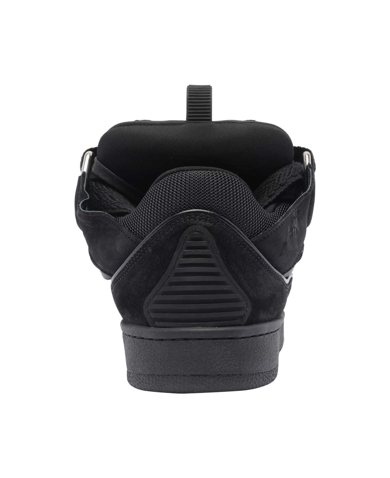 Lanvin Dark Blue Curb Sneakers In Black