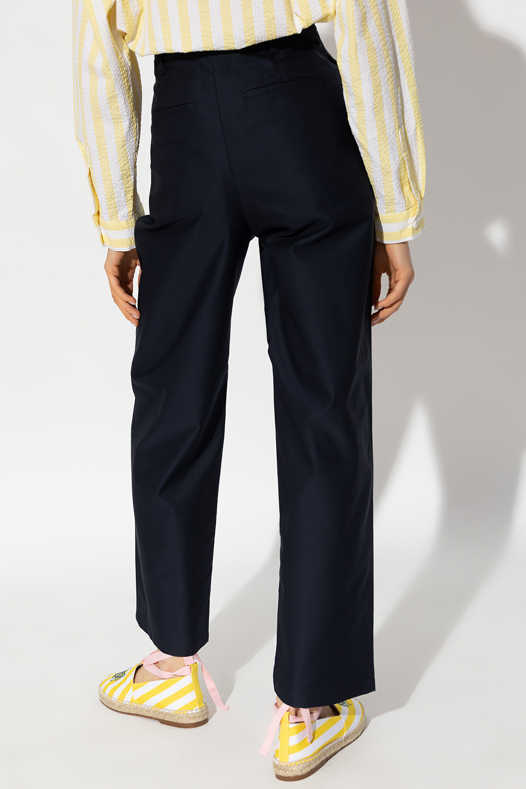 MAISON KITSUNÉ COTTON PLEATED TROUSERS