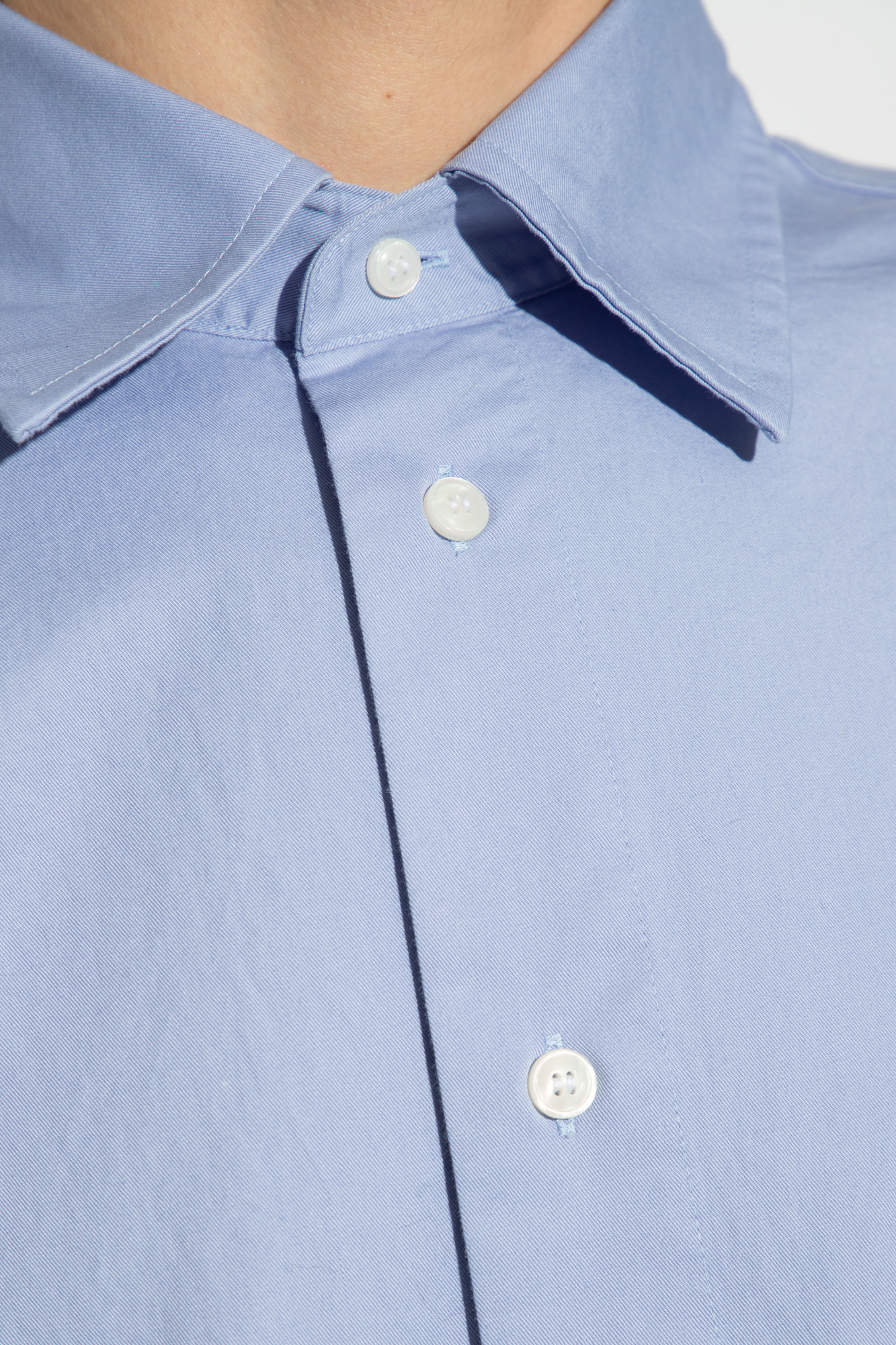 Diesel S-limo Logo-embroidered Shirt In Blue