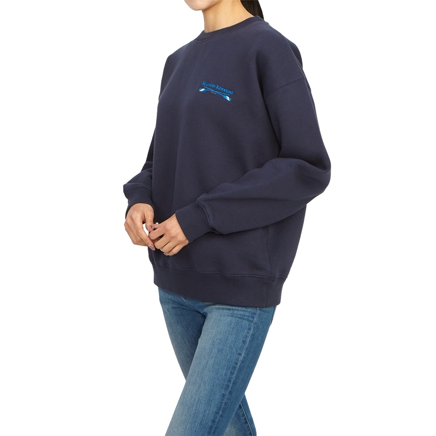 MAISON KITSUNÉ LOGO-EMBROIDERED COTTON SWEATSHIRT