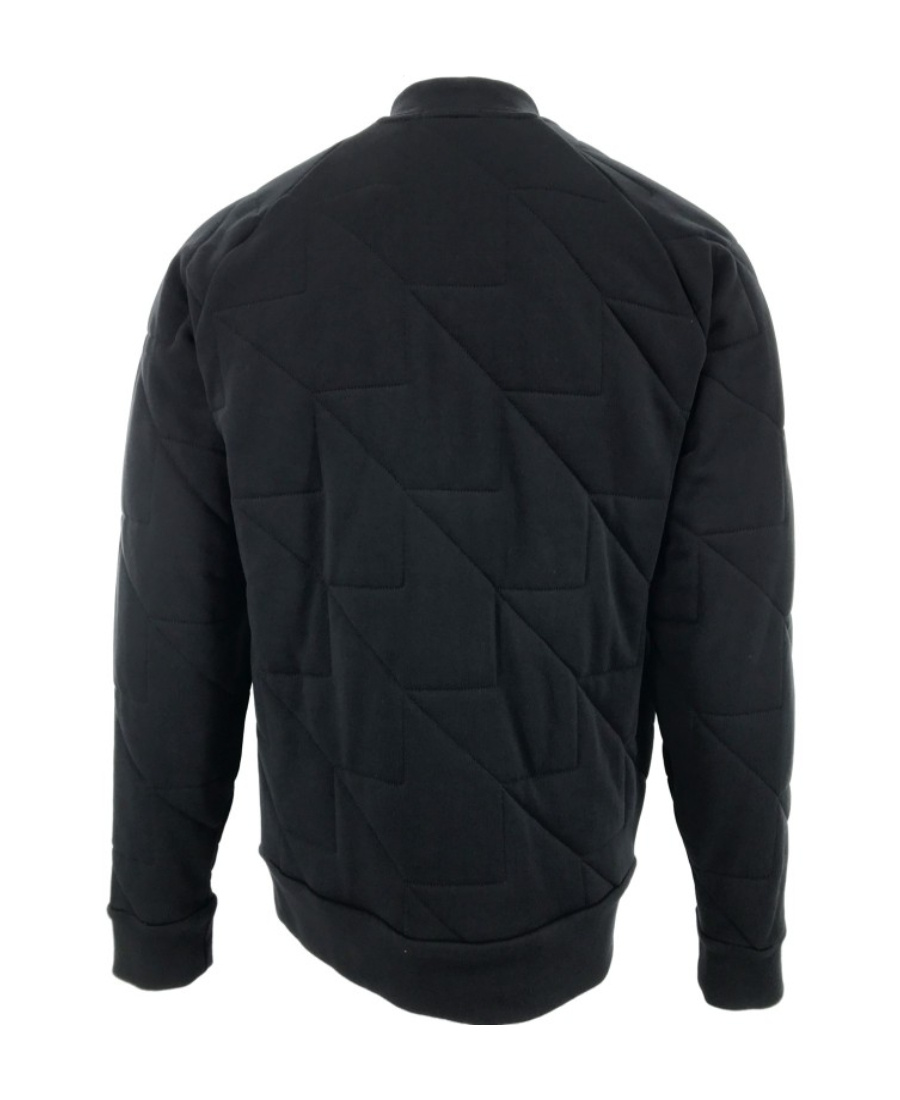 Armani Collezioni Long-sleeved Zipper Casual Jacket In Black