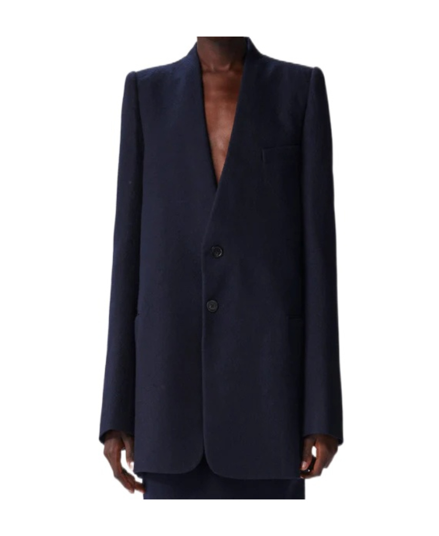 Ann Demeulemeester Wool V-collar Suit Jacket In Black