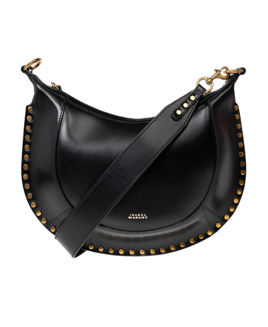 Isabel Marant Leather Shoulder Bag With Metal Details In Black