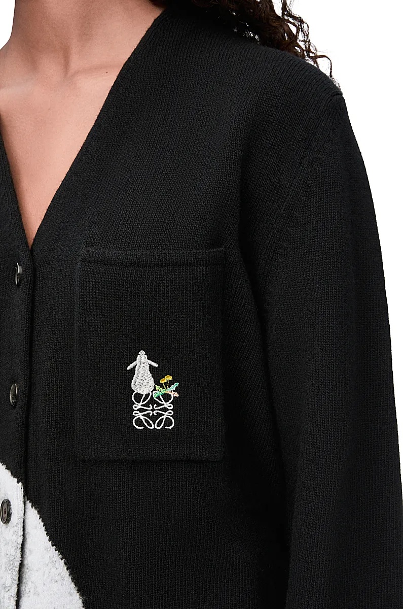 Loewe X Suna Fujita Wool-blend Moon Cardigan In Black