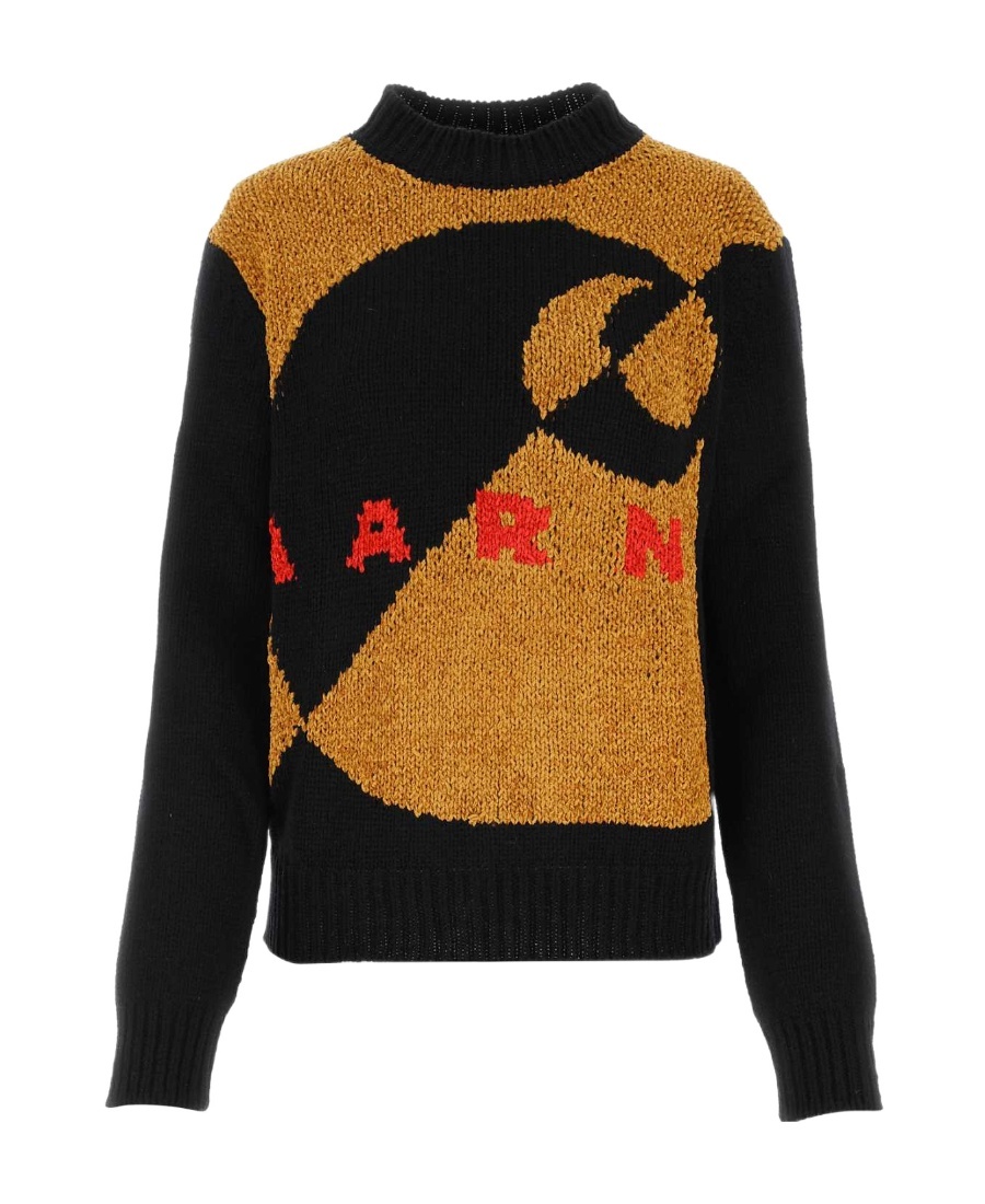 Marni + Carhartt Wip Wool And Silk-blend Chenille-jacquard Sweater In Black