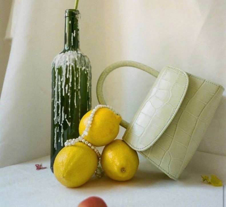 By Far Crocodile-embossed Leather Mini Bag In Nude