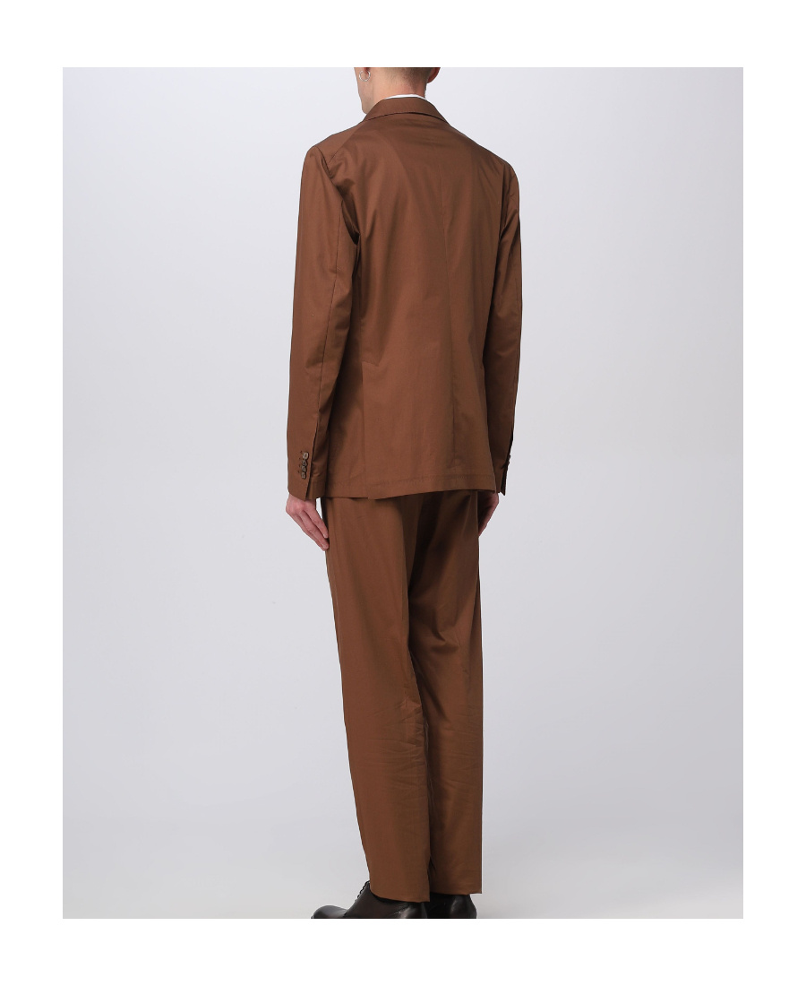 Tagliatore Single-breasted Suit Jacket And Suit Trousers In Brown