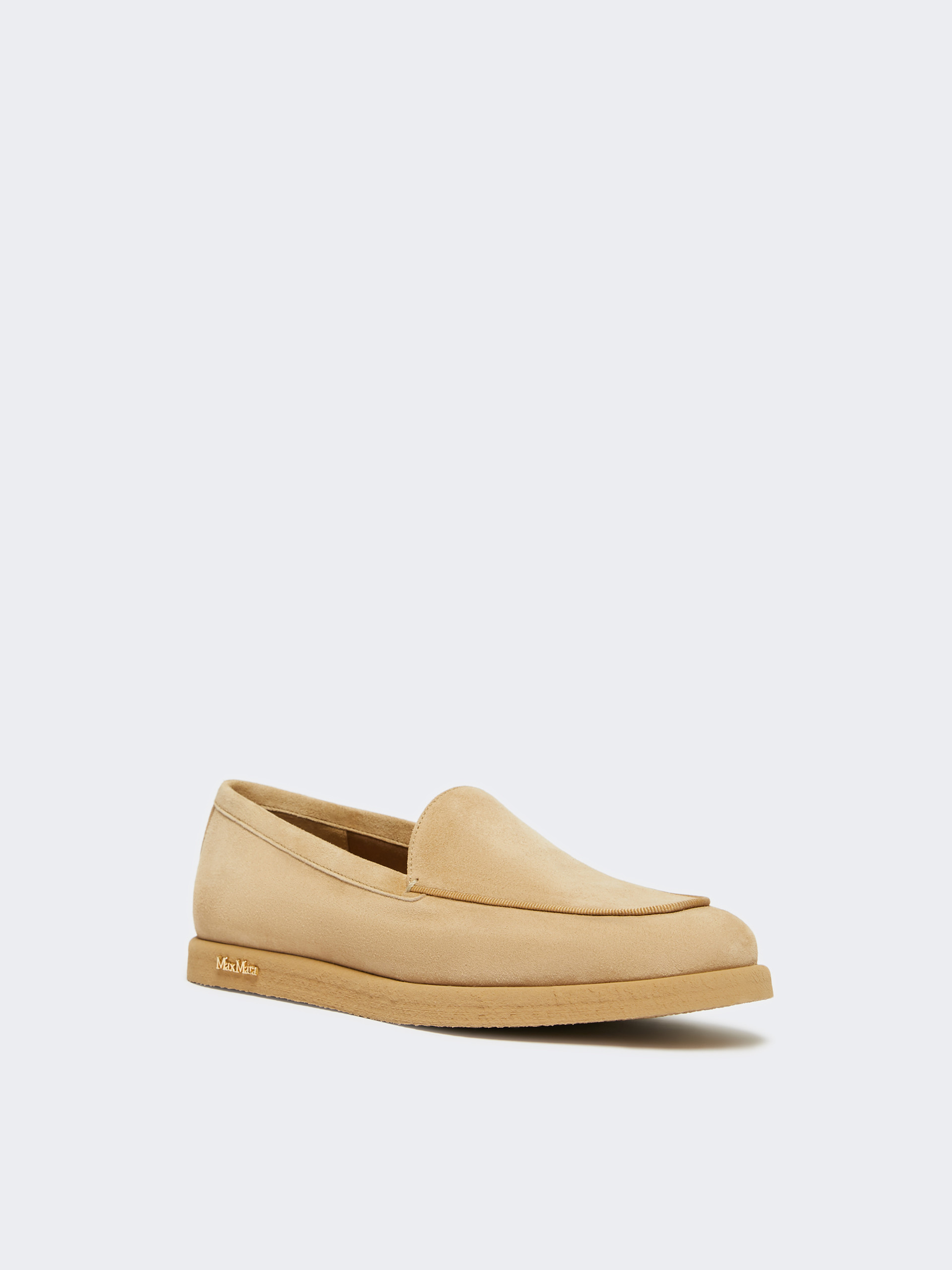 Max Mara Lightweight Suede Loafers In Brown