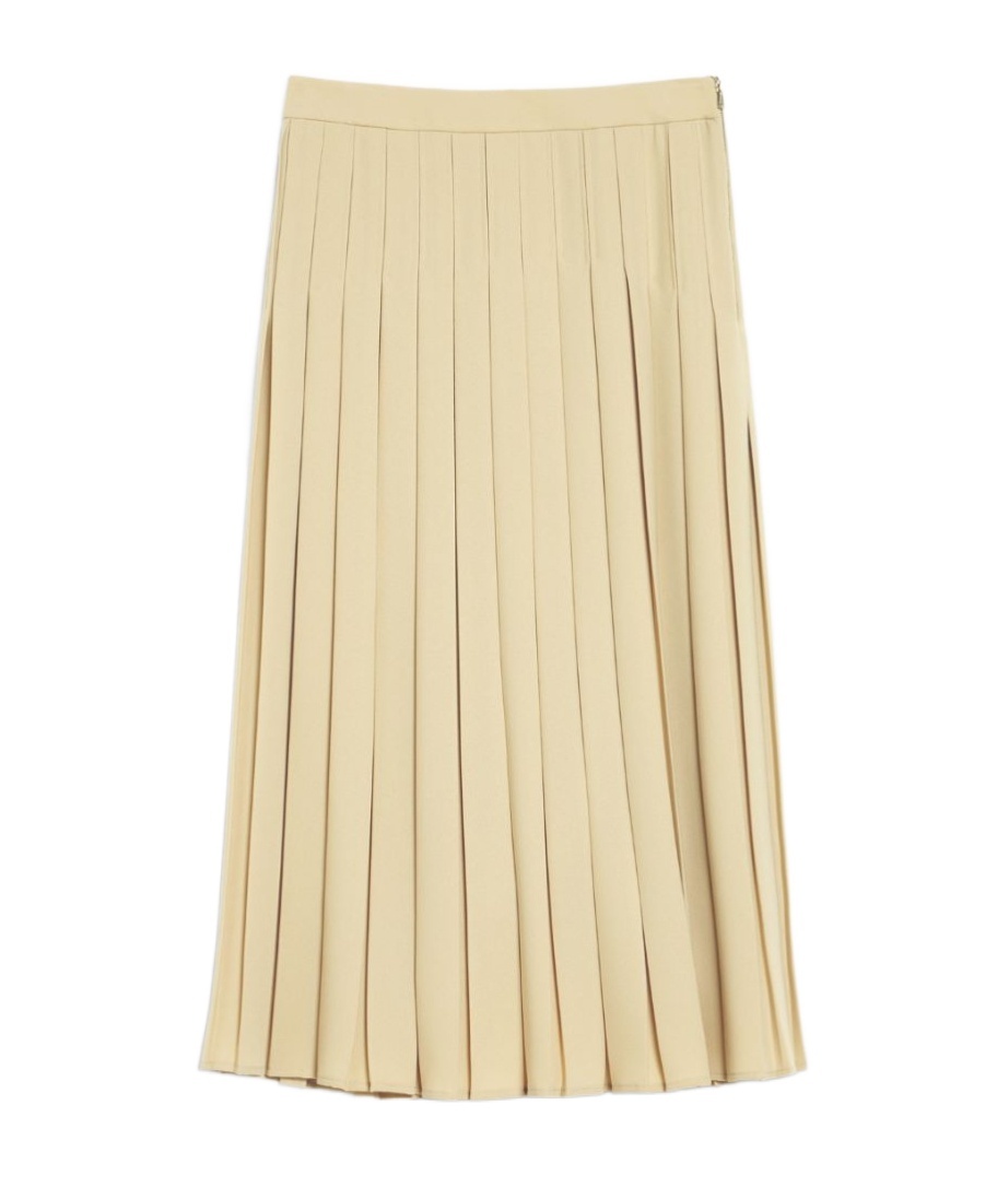 Max Mara Luisa Pleated A-line Skirt In Nude