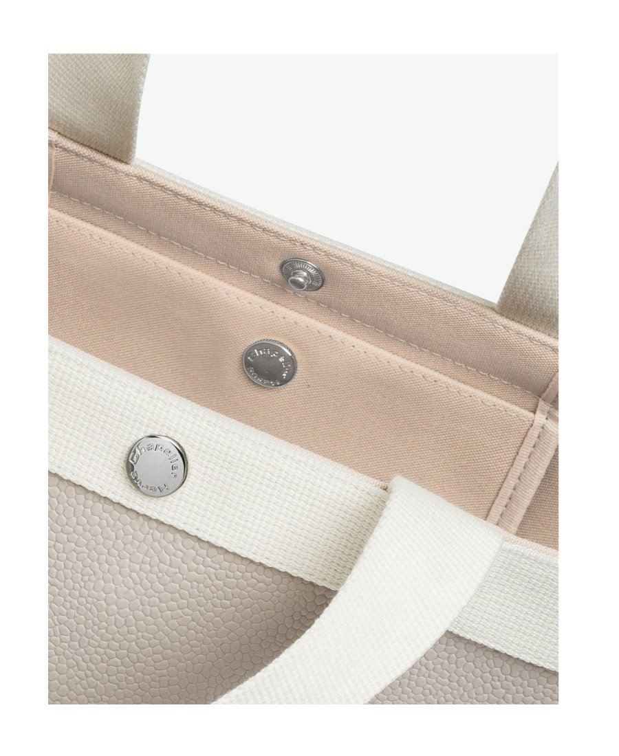 Herve Chapelier Logo Handbag In Nude