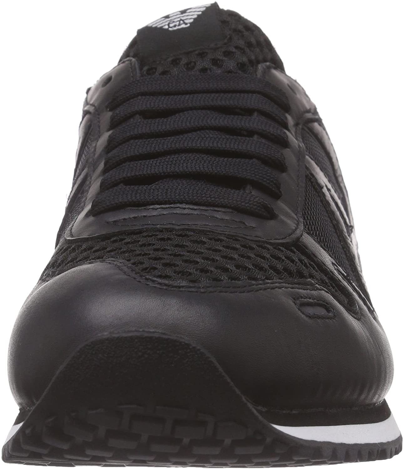 Armani Jeans Black Logo Casual Sneakers In Black