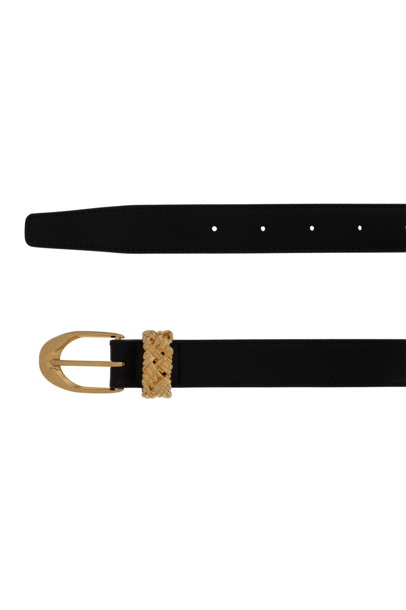 Bottega Veneta Leather Belt In Black