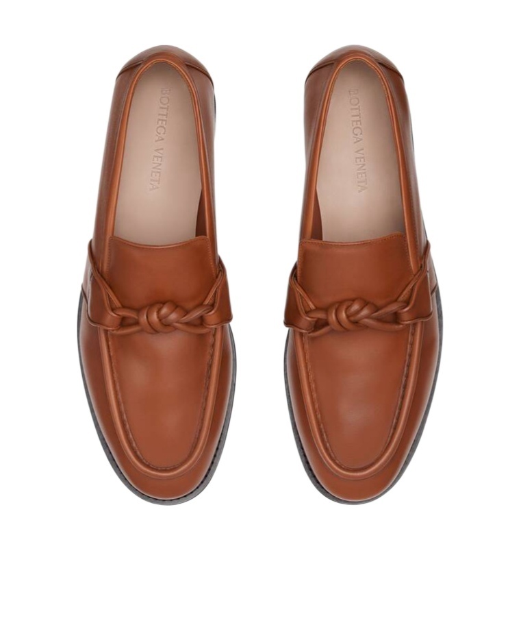 Bottega Veneta Brown Loafers With Knot Detail On The Front In Leather Man In Brown