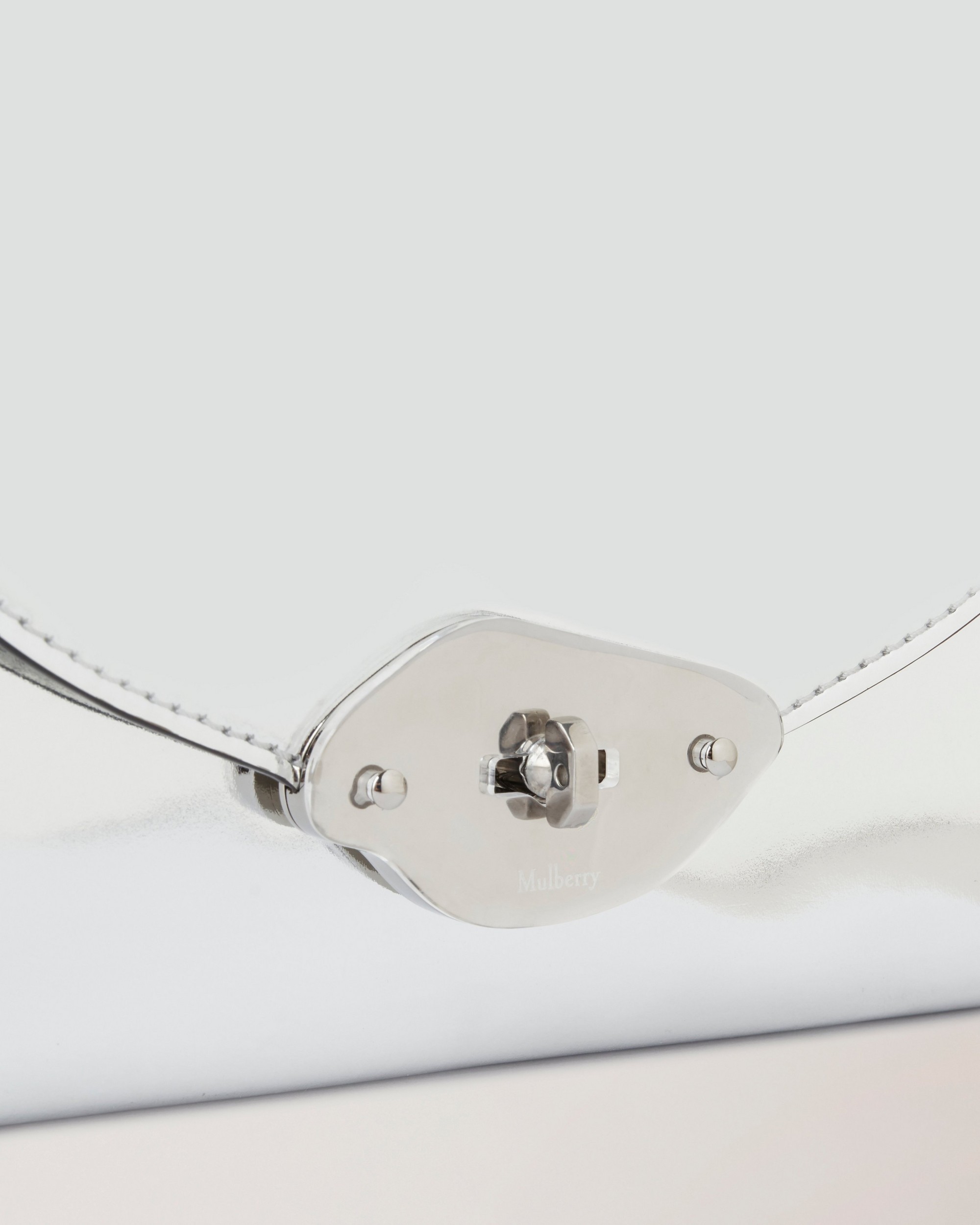Mulberry Lana High Gloss Leather Top Handle Bag In White