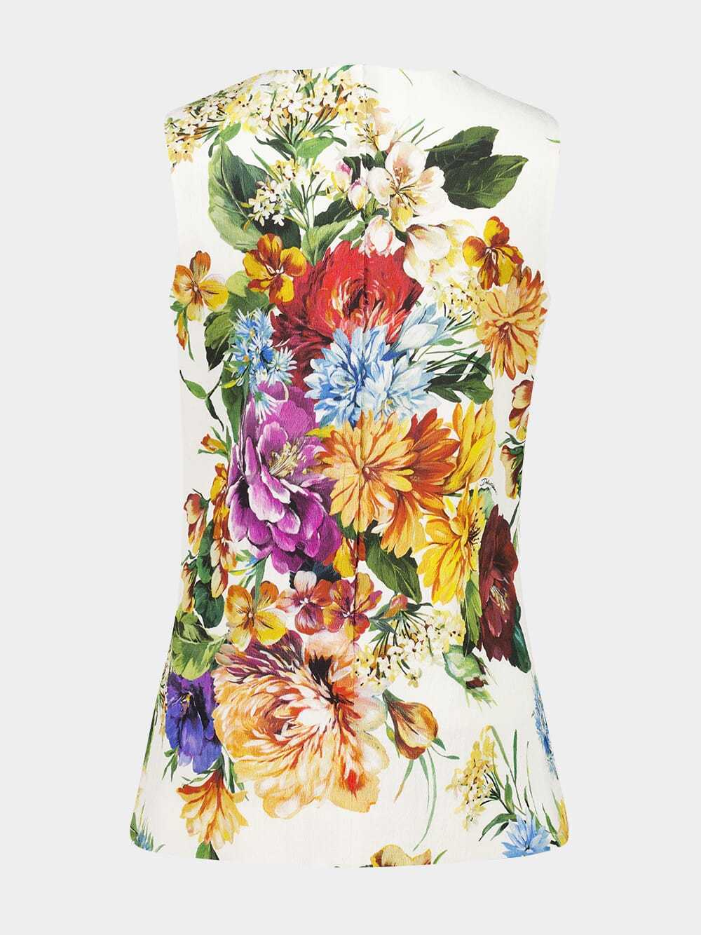Dolce & Gabbana Dolce  Gabbana Flower Bouquet-printed Top In Multi
