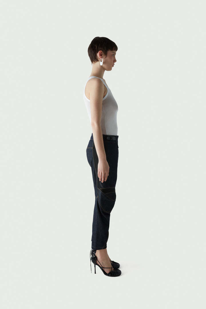 Coperni Middle Waist Denim Trousers In Black