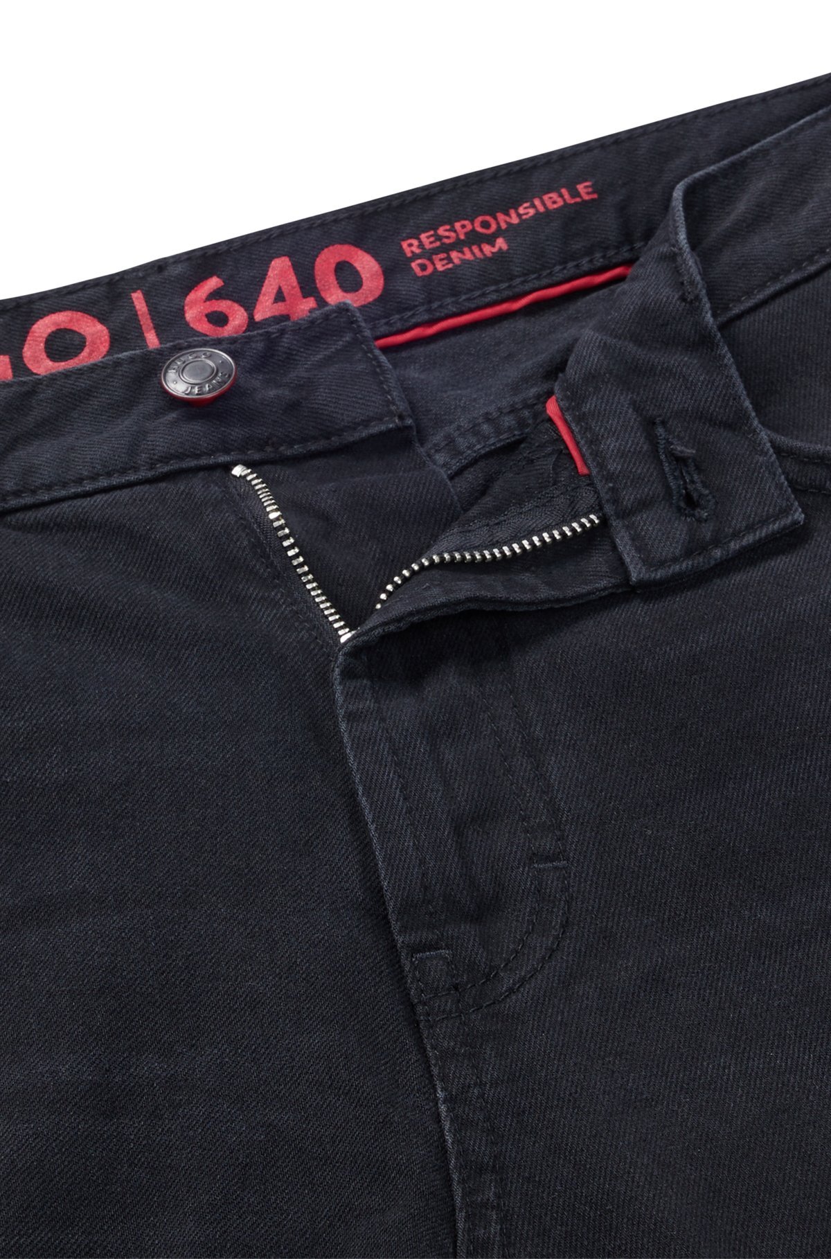 Hugo Boss Smiley-print Mid-rise Slim-fit Jeans In Black