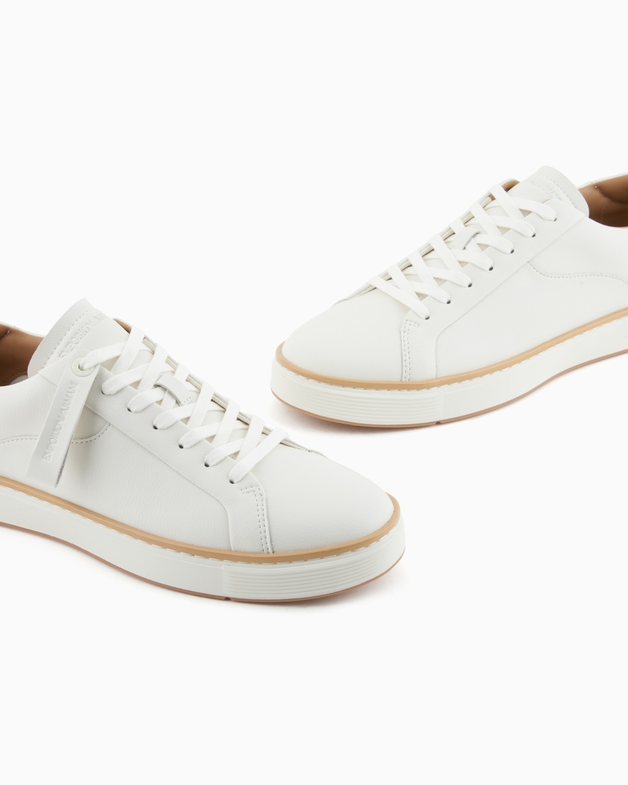 Emporio Armani Round-toe Low-top Casual Shoes In White