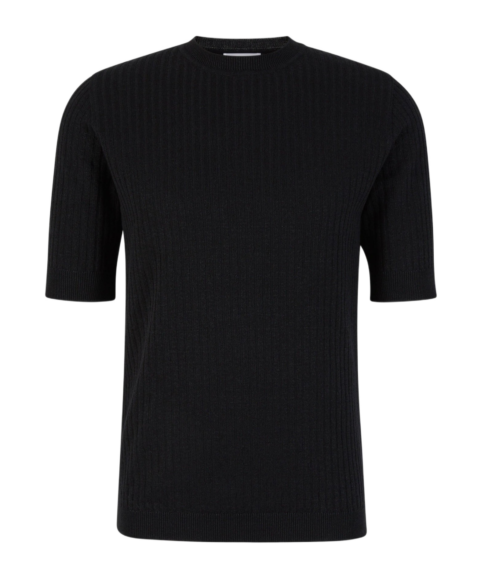 Lardini Ribbed Linen T-shirt In Black