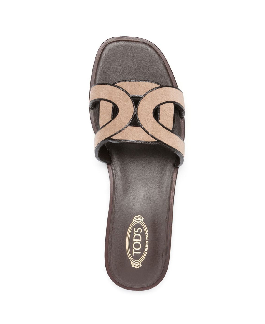 Tod's Bicolor Chain Slide Sandals In Multicolor