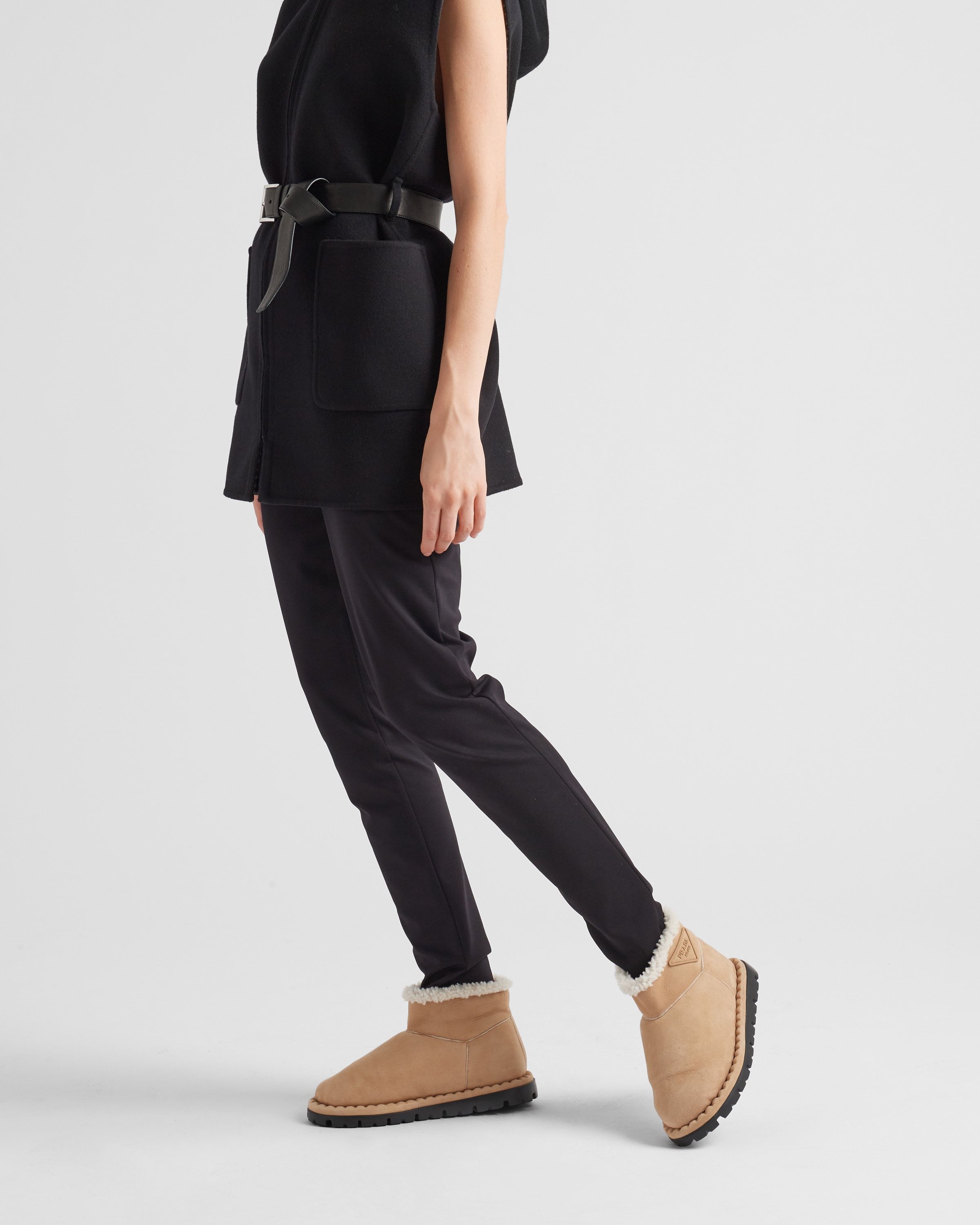 Prada Beige Suede Ankle Boots In Brown