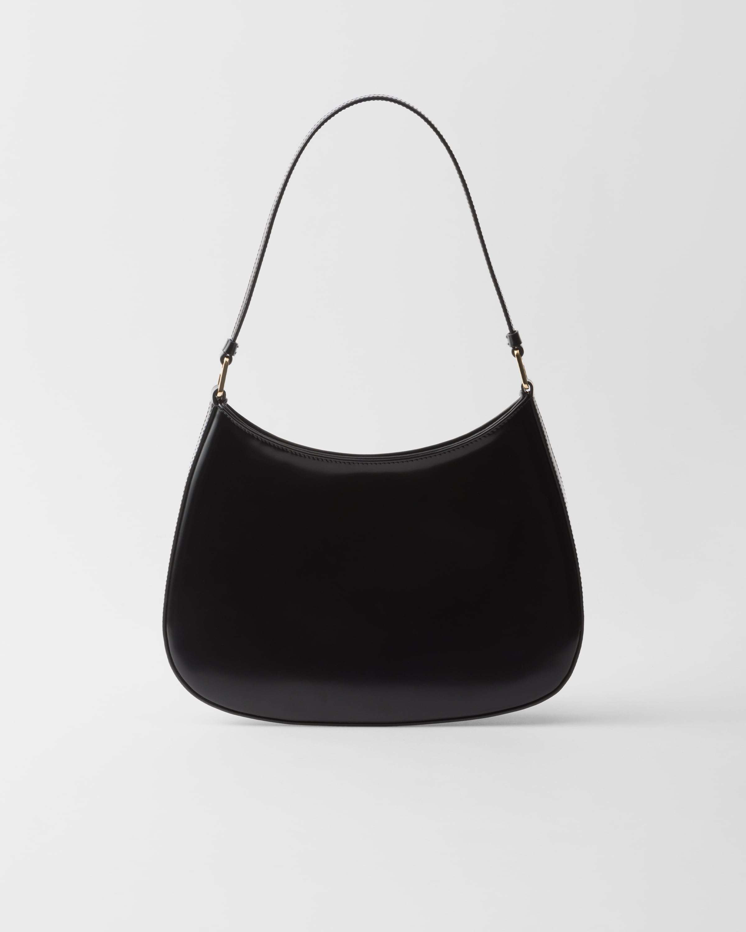 Prada Black Leather Cleo Shoulder Bag In Black