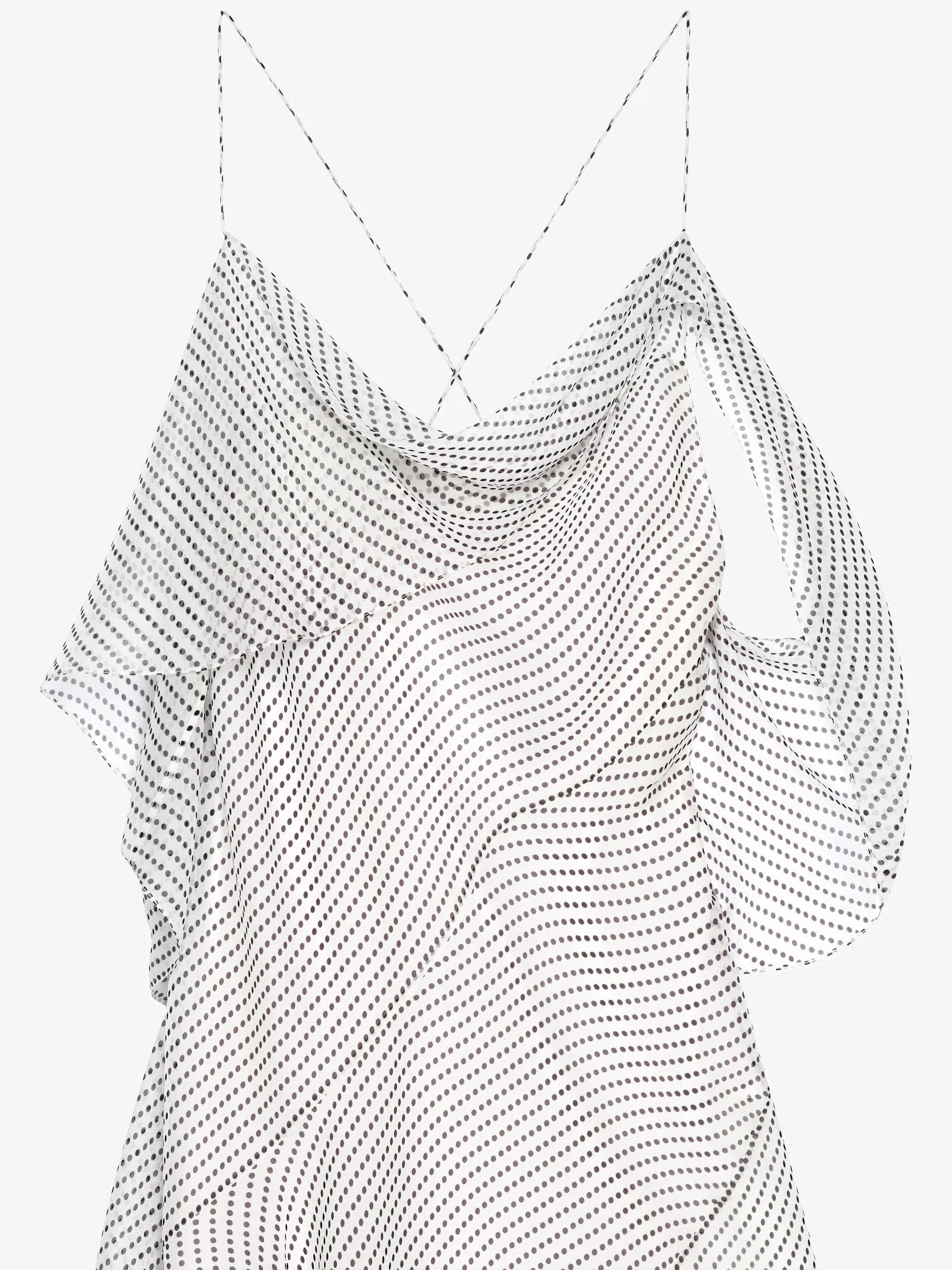 Givenchy Asymmetric Polka Dots Draped Dress In Silk Chiffon In Hazel/black