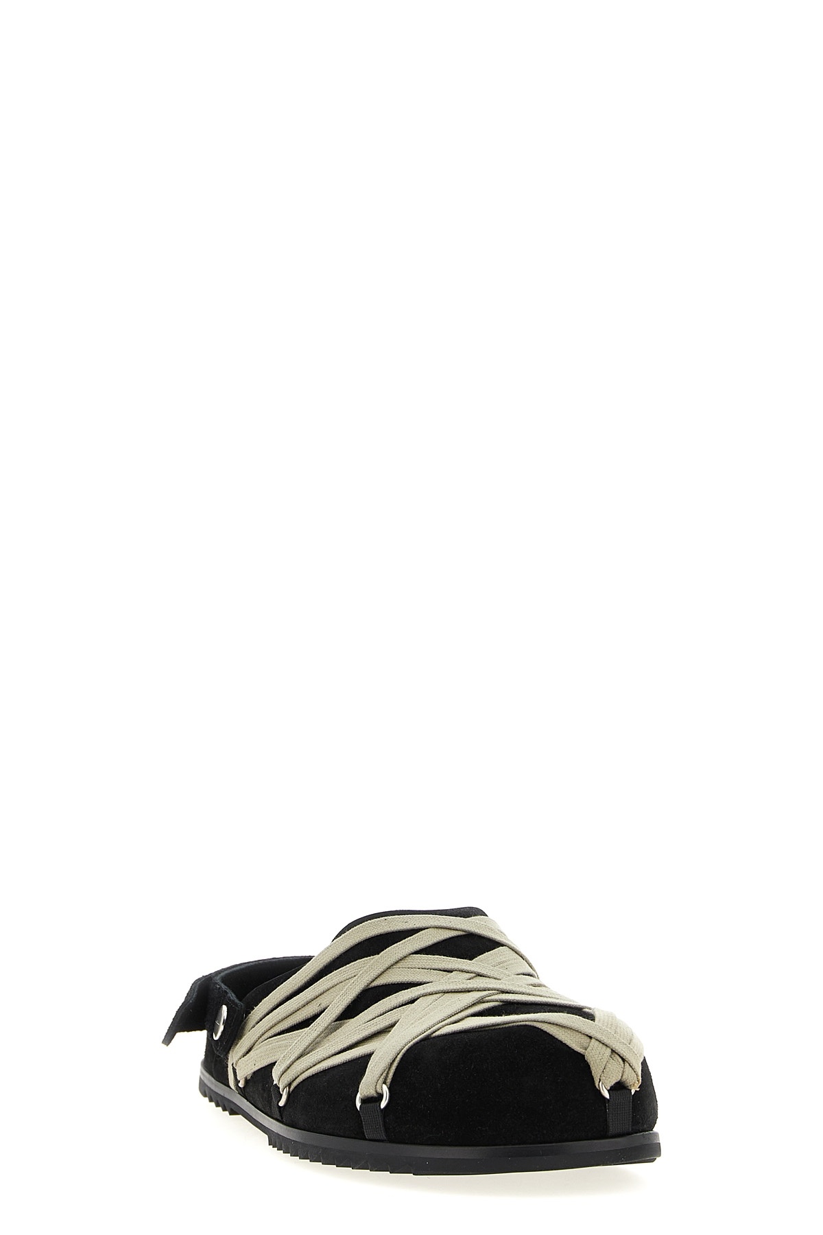 Rick Owens Concordians Megalaced Mules In Black