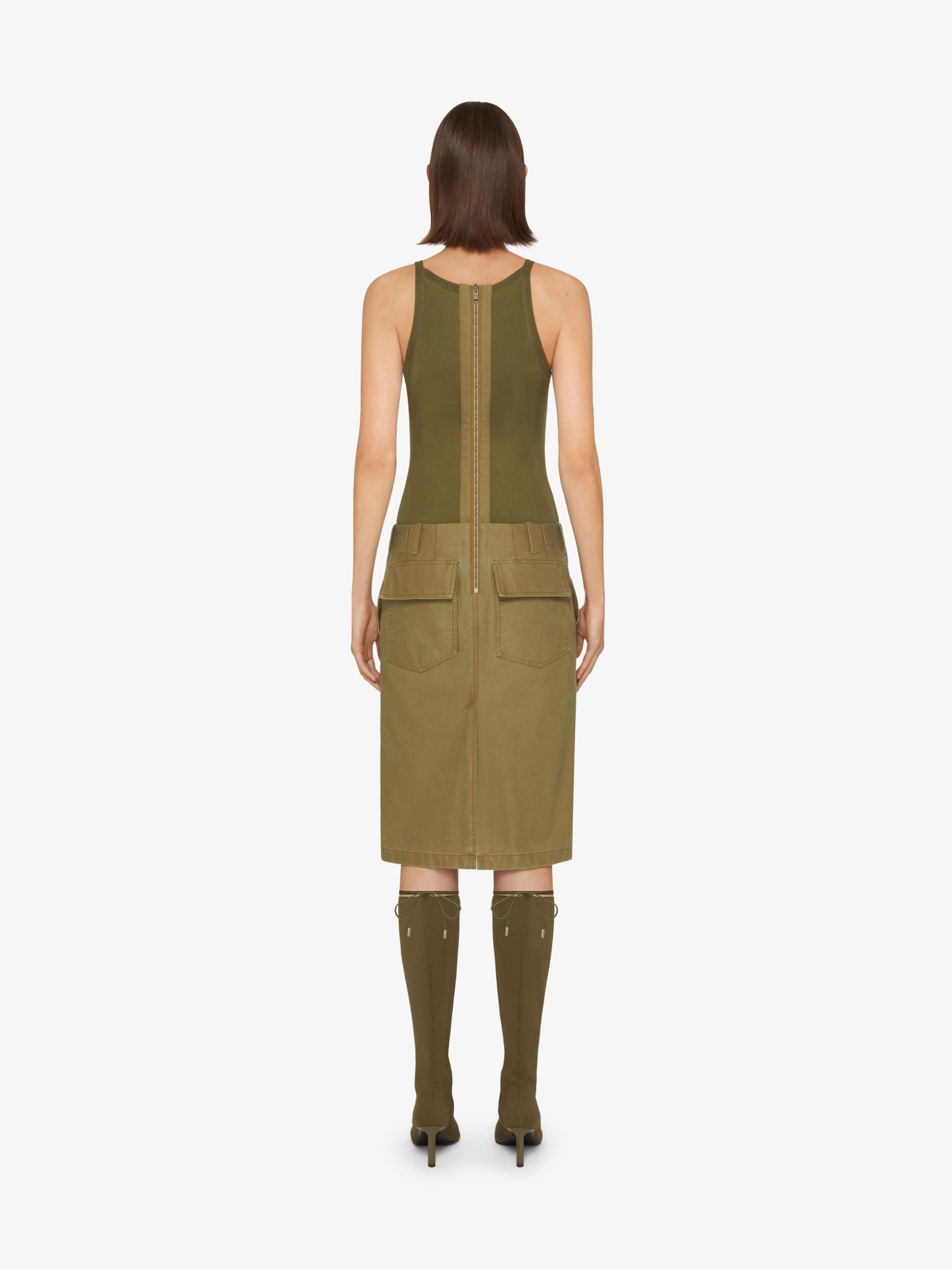 Givenchy Panelled Cargo Midi Dress In Green