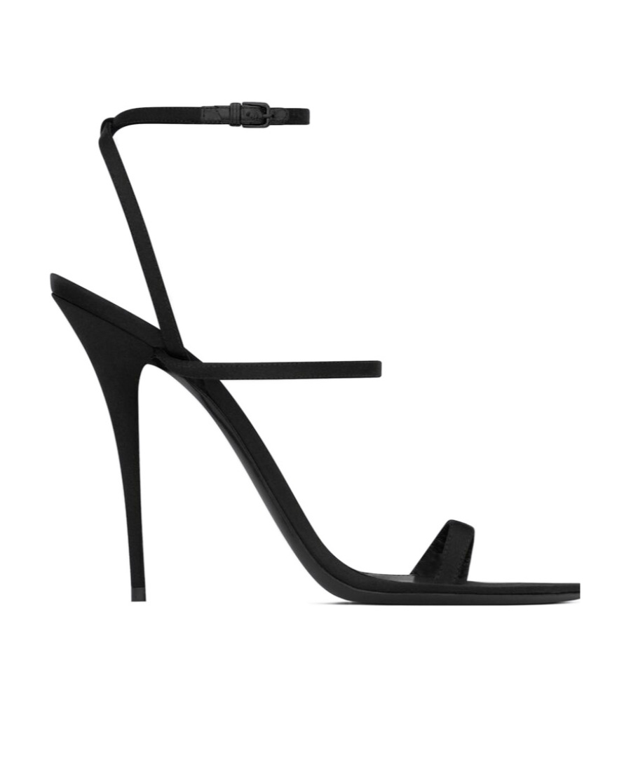 Saint Laurent Dive 110mm Silk-satin Sandals In Black