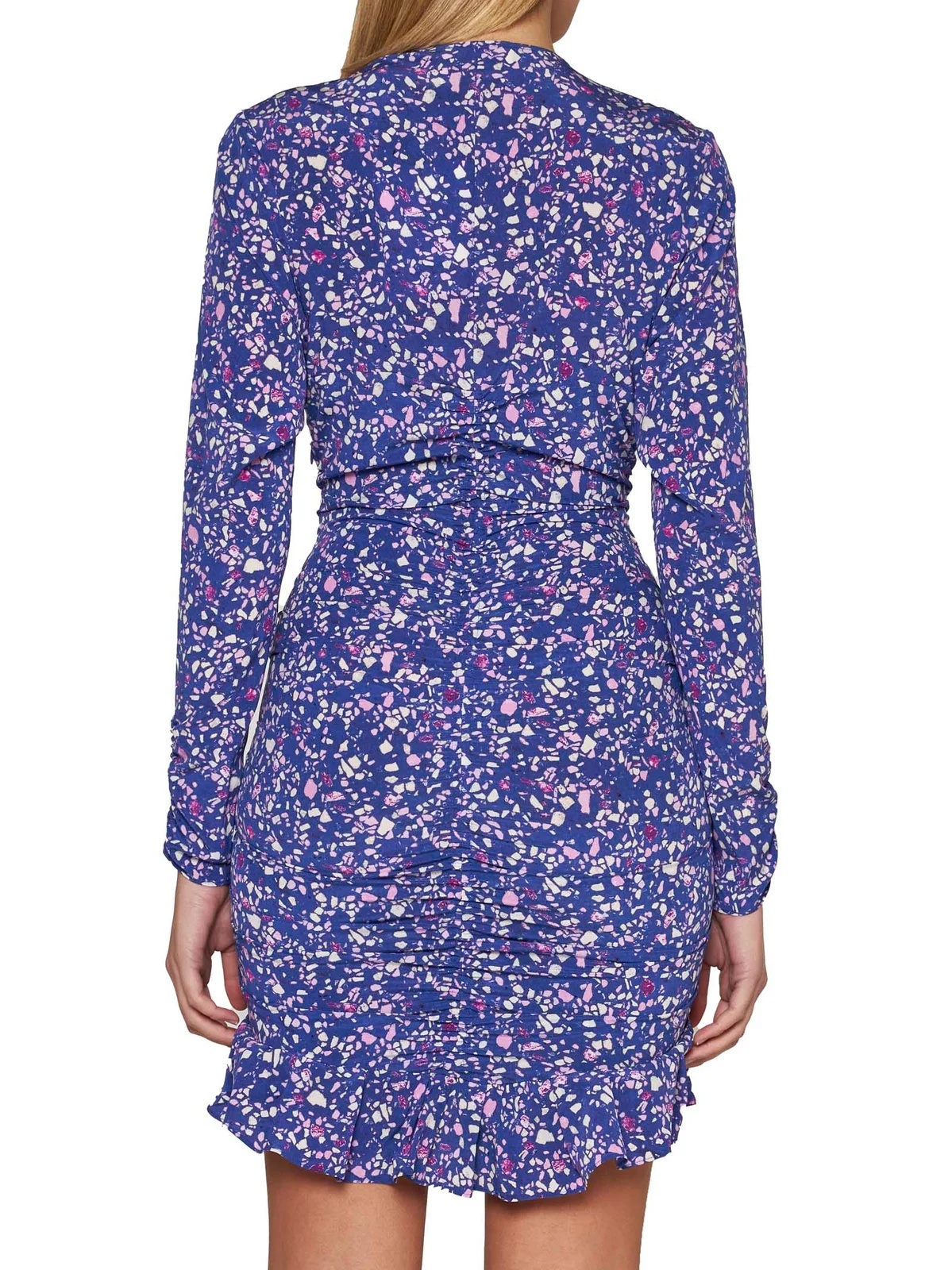 Shop Isabel Marant Ruffled Floral-print Minidress In Blue