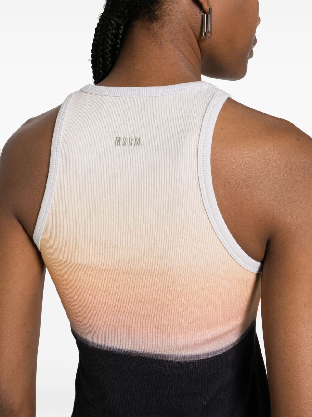 Msgm Multicolor Tanzanian Sunset Tank Top In Multicolor