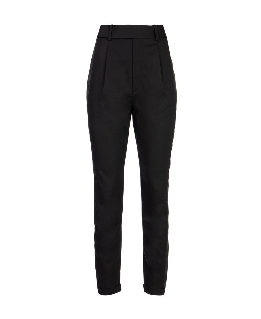 Saint Laurent High-waisted Tailored Trousers In Black
