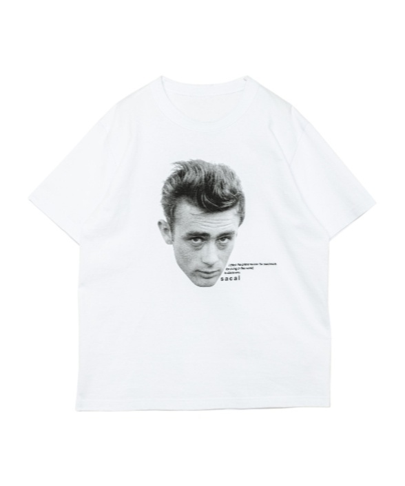 Sacai James Dean Graphic Logo T-shirt In White