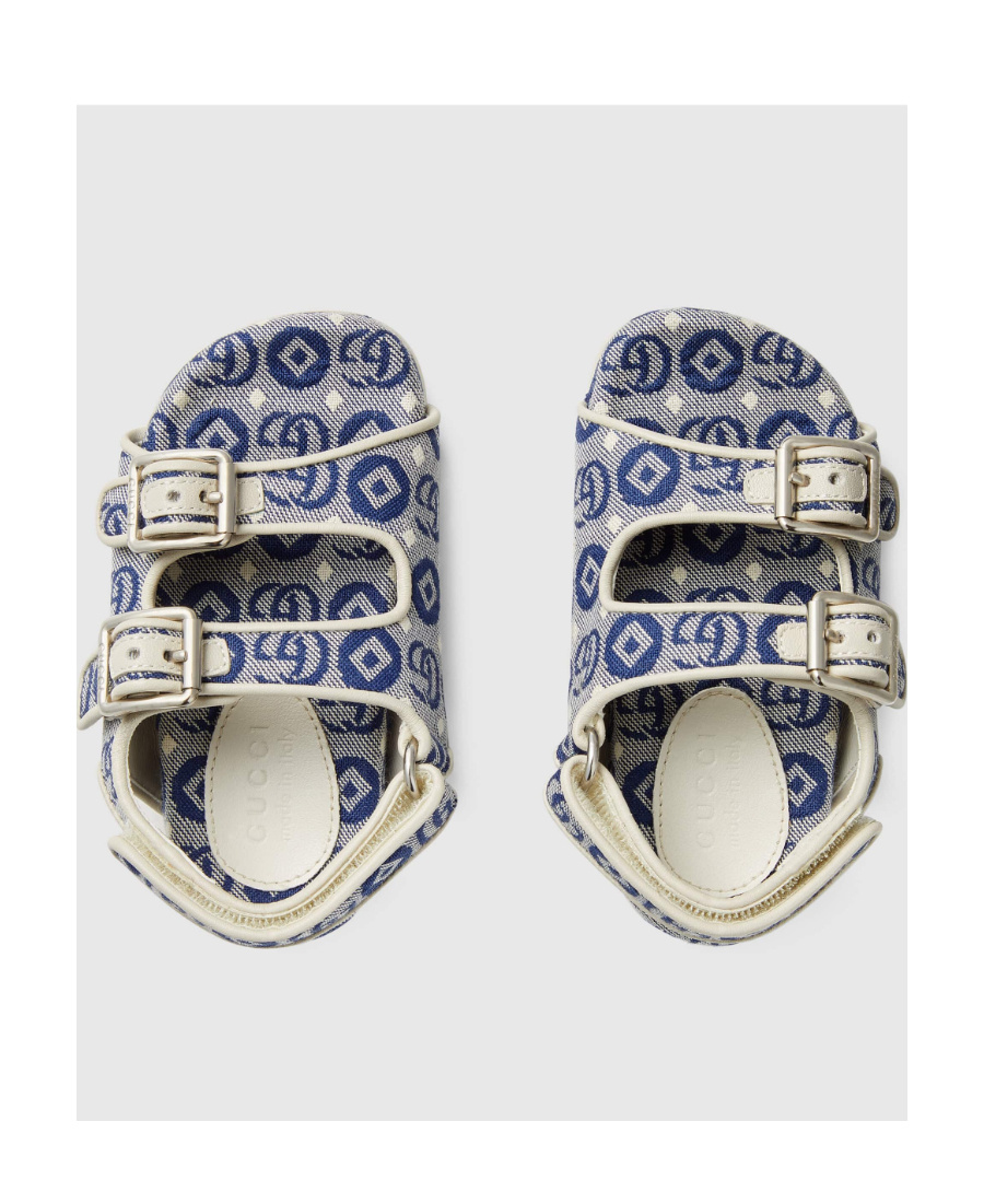 Gucci All-over Gg-print Sandals In White