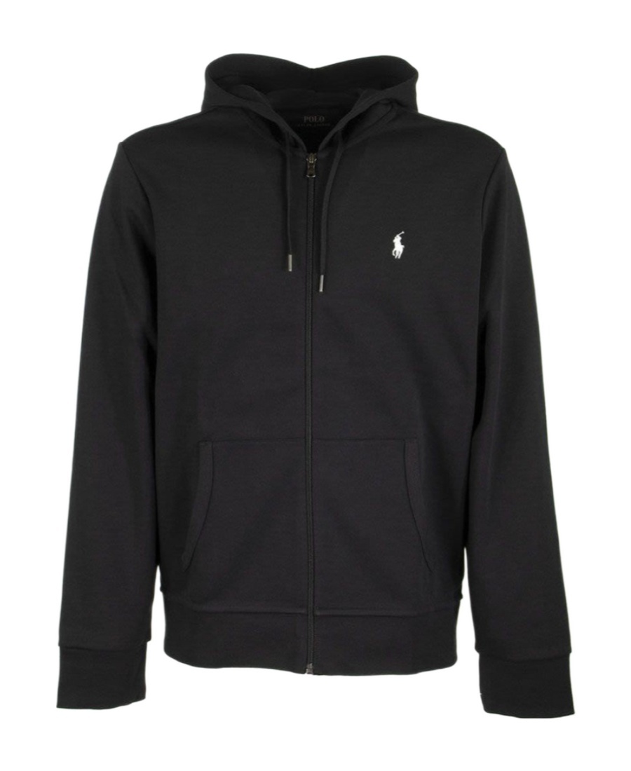 Polo Ralph Lauren Cotton Blend Sweatshirt With Embroidered Logo On The Front In Black
