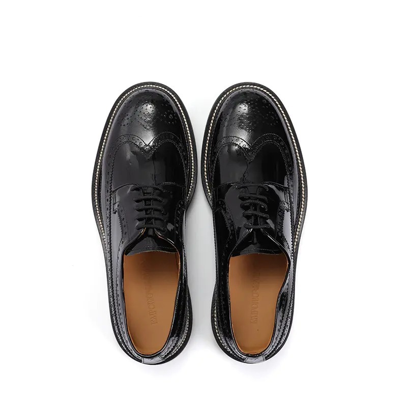 Emporio Armani Black Casual Business Shoes In Black