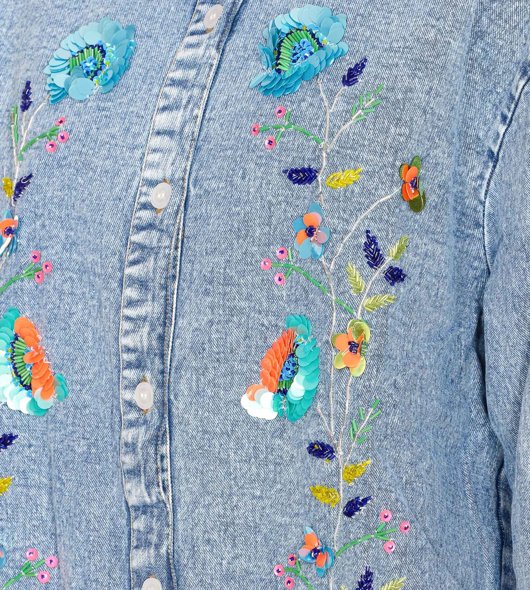Essentiel Antwerp Long-sleeved Denim Shirt In Blue