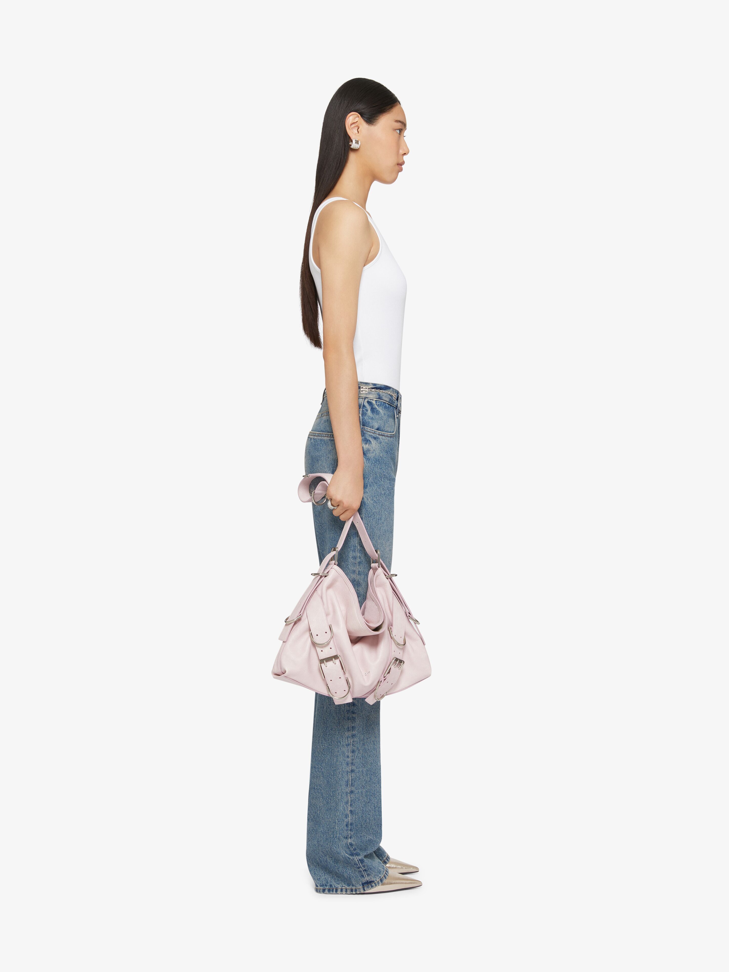 Givenchy Boot Cut Pants In Denim With Chain Details In Blue