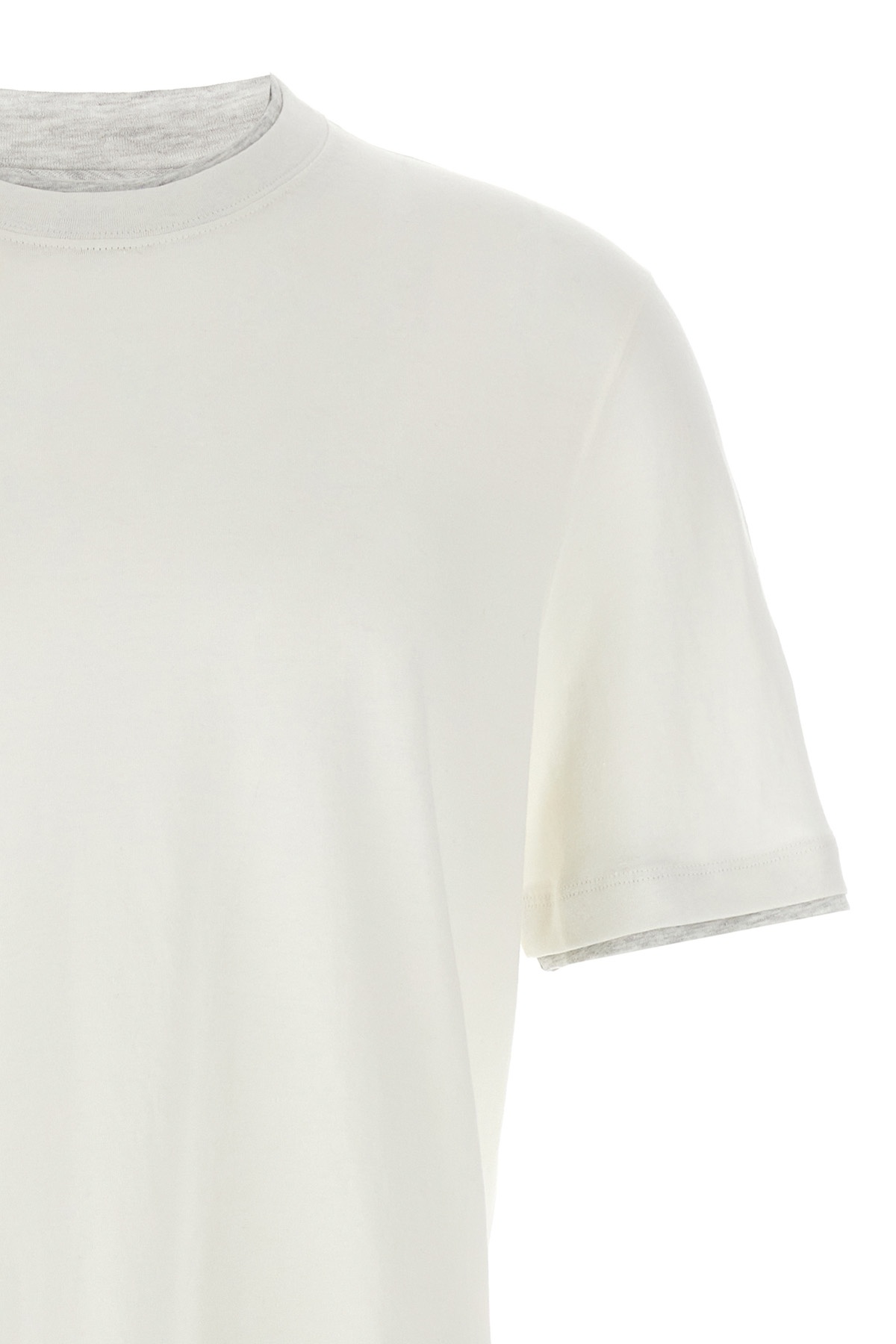 Brunello Cucinelli T-shirt With Faux-layering In White