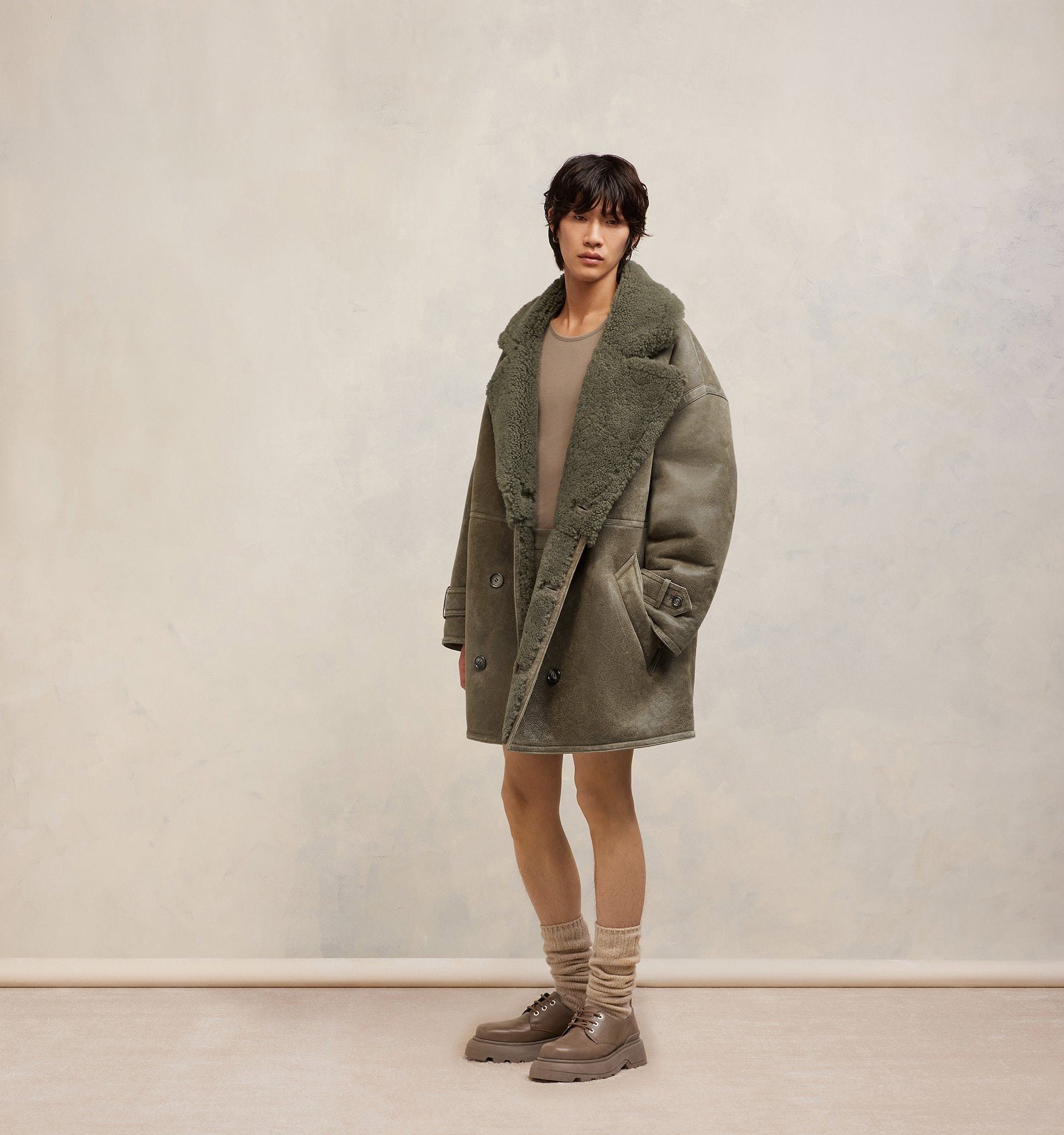 Ami Alexandre Mattiussi Ami Paris Double Breasted Long Sleeved Jacket In Green